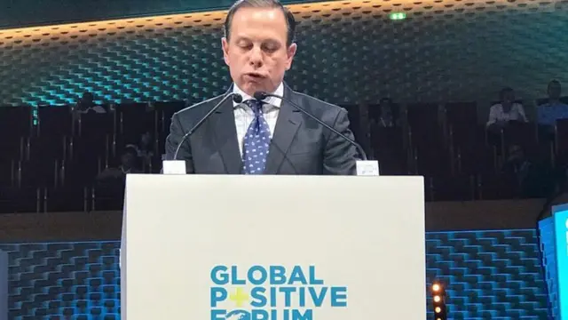 João Doria discursacasino bonus 5 euroum púlpito do evento Global Positive Forum