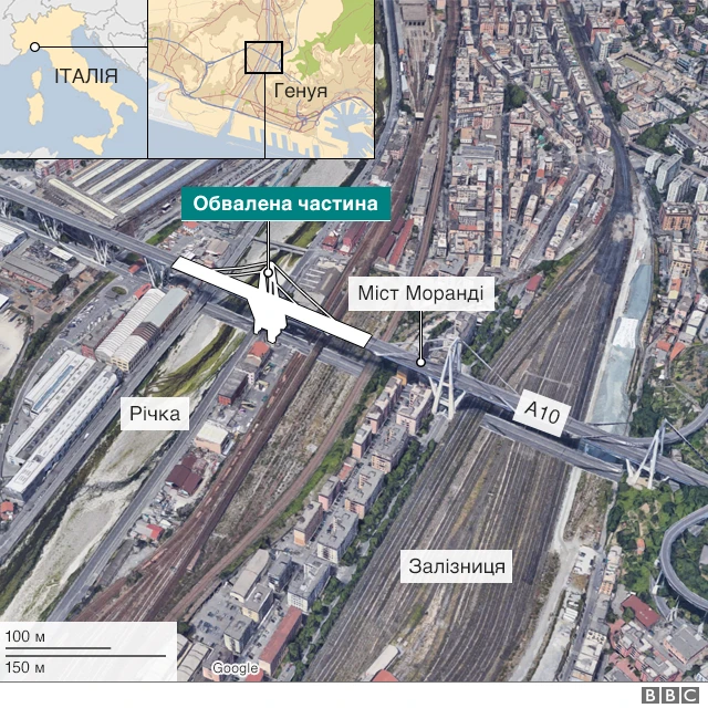 Обвалений міст в Генуї