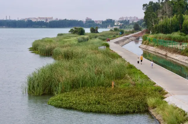 這是福建向金門供水工程取水地——福建晉江龍湖。