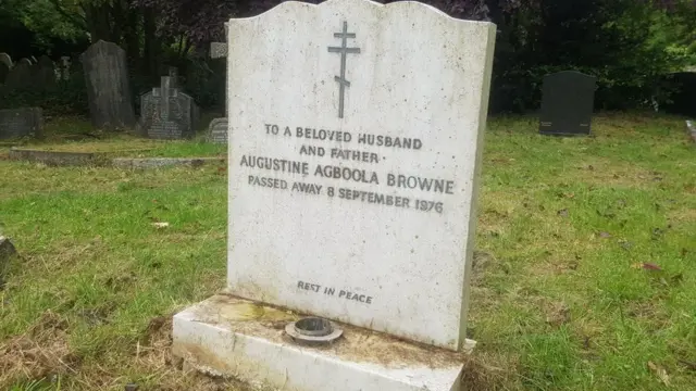 Iboji Agboola Brownie niyi, nibi ti wọn sin si nilu London nigba to ku lẹni ọdun 81 lọdun 1976