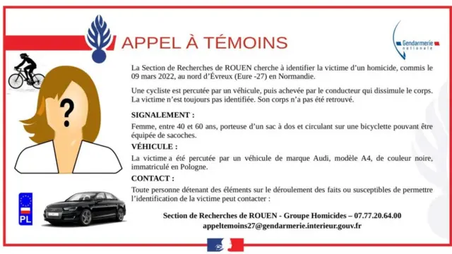 Informe divulgado pela polícia francesa