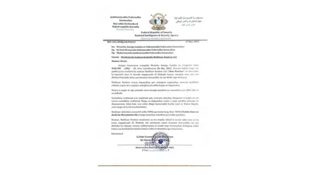 Waqadda Hay'adda Nabad Sugiidda ay kaga jawaabtay amarki wasaaradda arrimaha gudaha