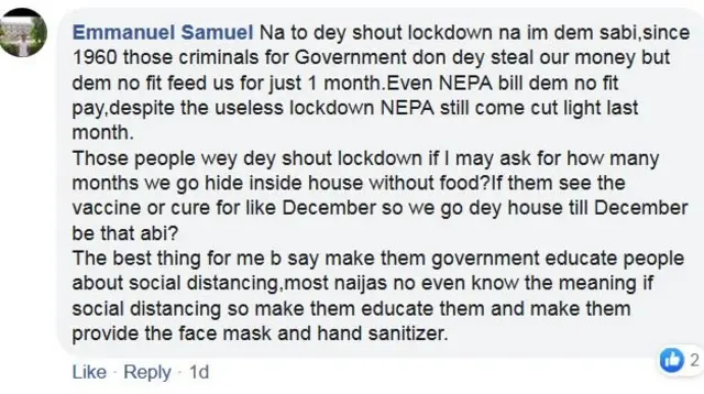 Comments from Facebook