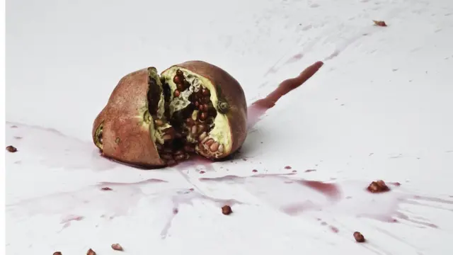 a smashed pomegranate