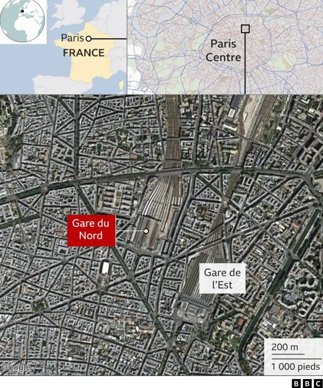 Graphique attaque de Paris à la Gare du Nord.