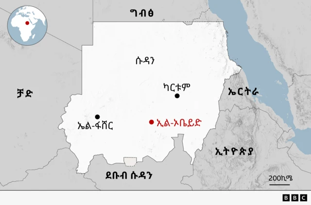 የሱዳን እና የጎረቤት አገራት ካርታ