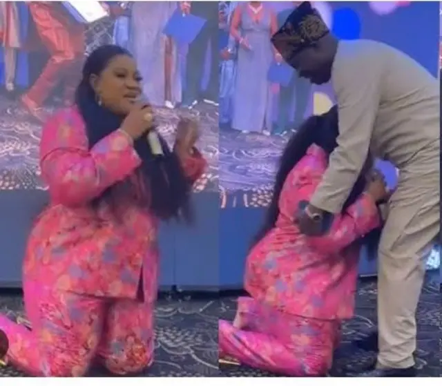 Nkechi Blessing lori ikunlẹ ati Mr Latin