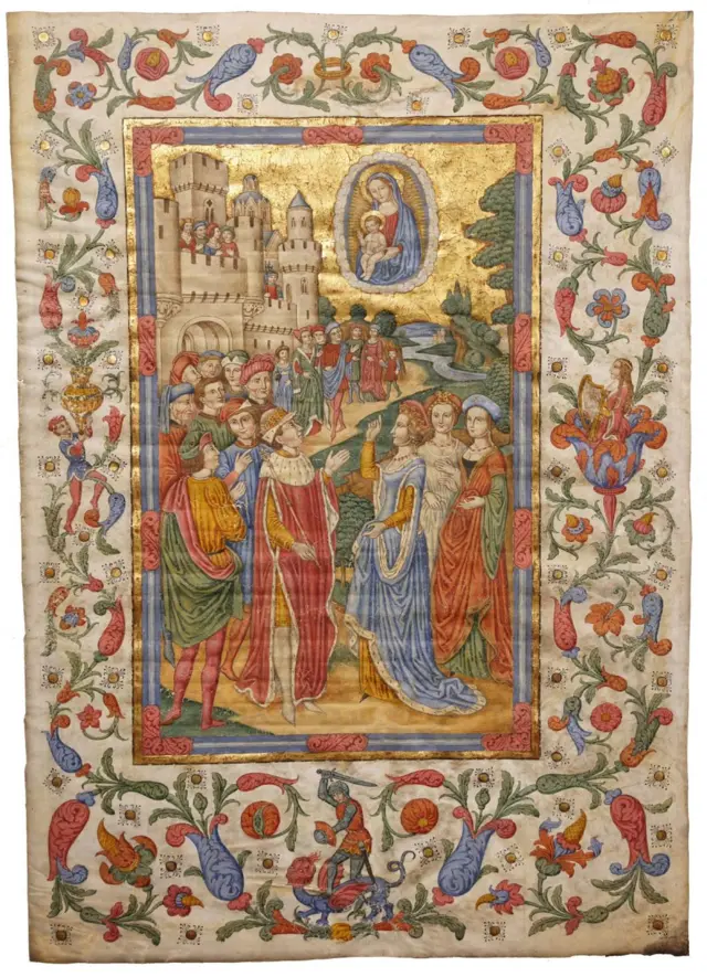 Imagem de personagens medievais com flores