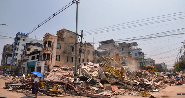 म्यामांर का भूकंप प्रभावित इलाका