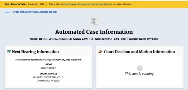 next hearing information 
