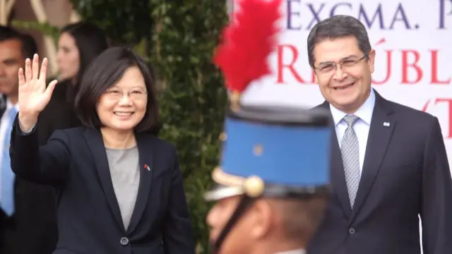 台湾总统蔡英文和洪都拉斯总统叶南德兹