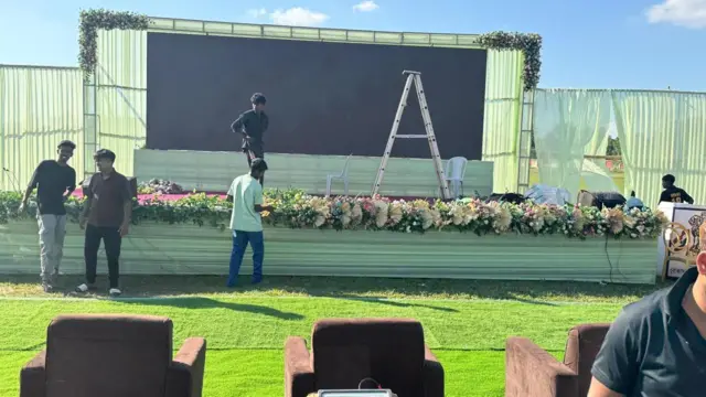 उमा छेत्री के स्वागत के लिए बोकाखाट में पंडाल