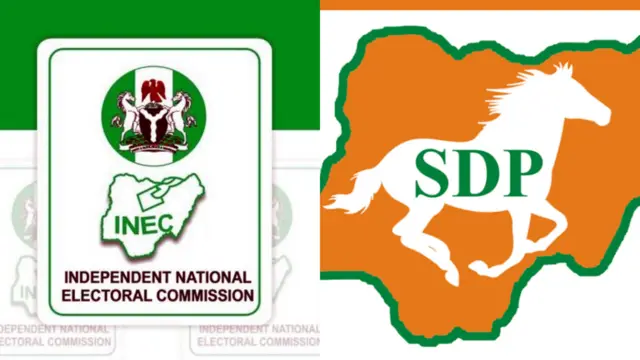 Asia ajọ eleto idibo INEC ree to ni aami idanimọ Naijiria ninu, bẹẹ ni aisa ẹgbẹ oṣelu SDP ni aworan ẹṣin ninu
