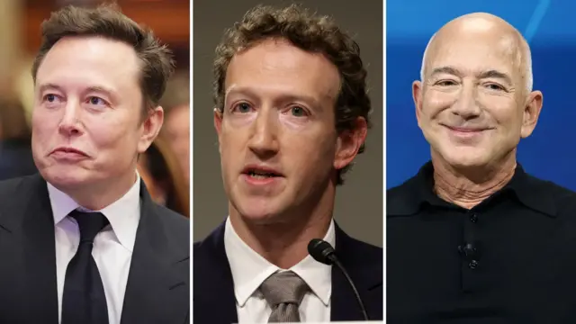 Các tỷ phú Elon Musk, Mark Zuckerberg và Jeff Bezos đều sẽ có mặt tại lễ nhậm chức của ông Trump