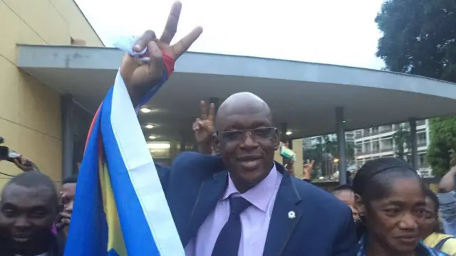 L'activiste Christopher Ngoy, à la sortie de l'audience de la Cour suprême