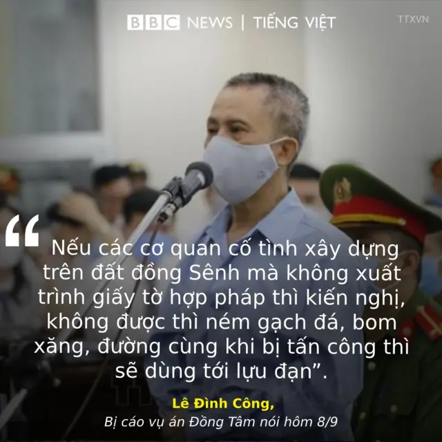 Bị cáo Lê Đình Công nói tại phiên tòa hôm 8/9