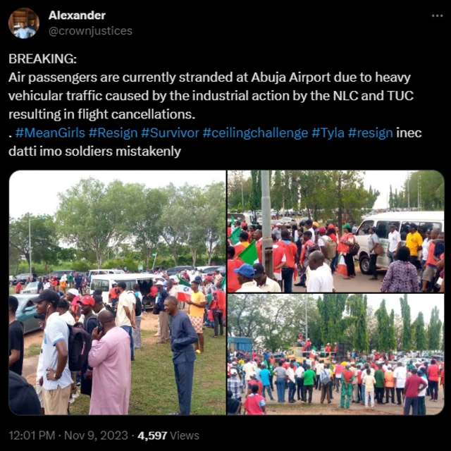 NLC protest for Abuja airport