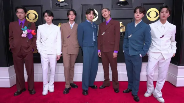 지난 4월 그래미시상식에 참석한 BTS