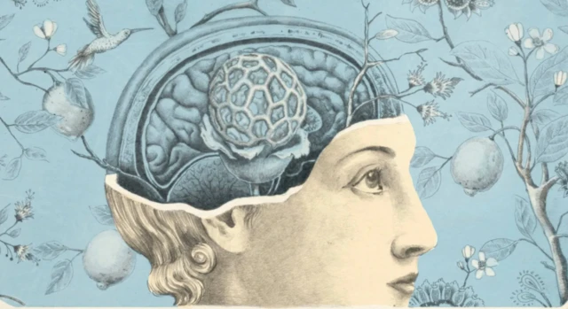 Гүлдөр менен курчалган аялдын сүрөтү