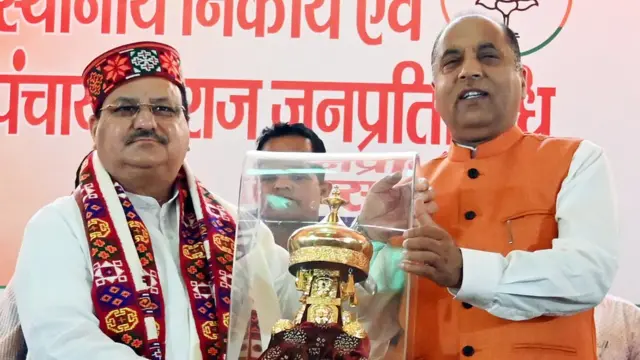 हिमाचल प्रदेश के मुख्यमंत्री जयराम ठाकुर और नड्डा