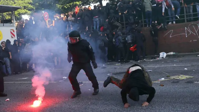 Enfrentamientos con la policía en Hamburgo
