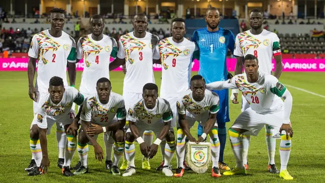 L'équipe du Sénégal pose avant un match du Groupe B de la CAN 2017, contre le Zimbabwe, au Stade de Franceville (Gabon), le 19 janvier 2017.