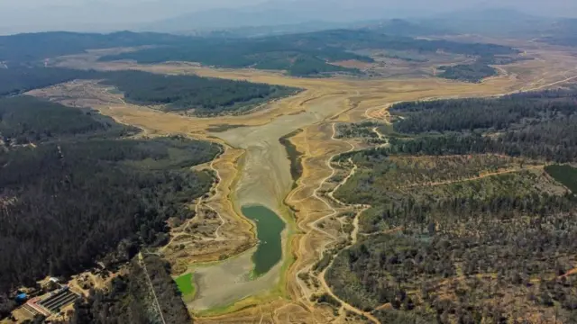 Sungai Peñuelas, reservoir di provinsi Valparaiso, Chile, telah menyusut ke 0,2% kapasitasnya pada Maret 2022.