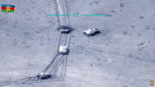 Imagen aérea difundida por el Ministerio de Defensa de Azerbaiyán