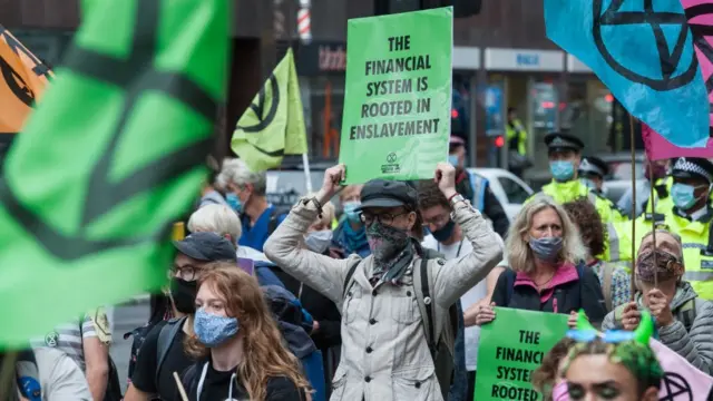 تظاهرة في لندن في سبتمبر/ أيلول 2020