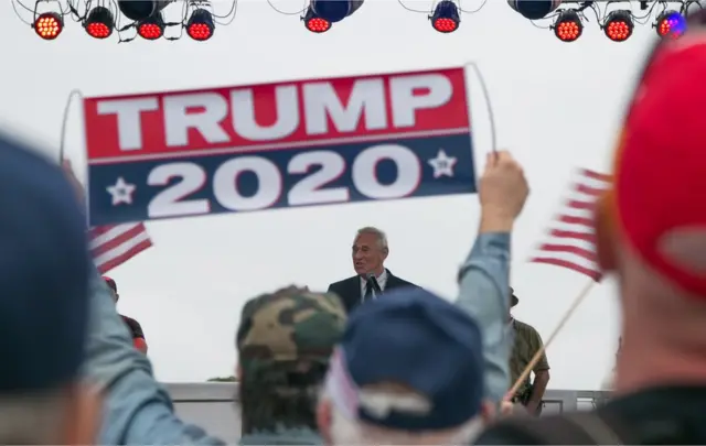 Roger Stone at a Trump rally