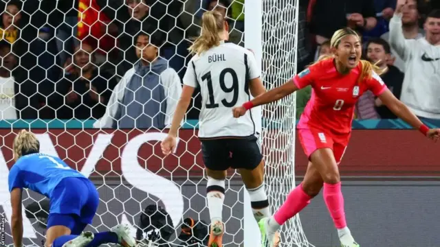Cho So-hyun celebrates scoring against Germany