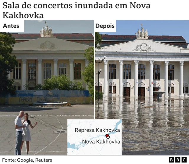 Imagens antes e depois da inundação da salapearl legend slotconcertospearl legend slotNova Kakhova