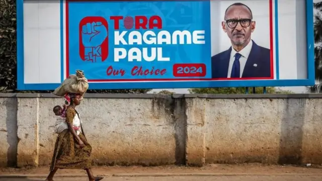 Mabango katika mji mkuu Kigali yanawataka watu kumpigia kura rais kwa muhula mwingine