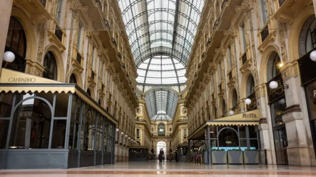Milan shopping centre vacío.