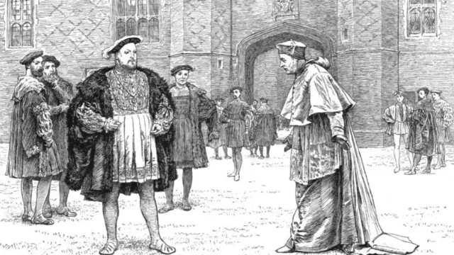 Wolsey ya mika Fadar Hampton ga Sarki Henry VIII a 1528