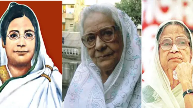 রোকেয়া সাখাওয়াত হোসেন, নূরজাহান বেগম ও সুফিয়া কামাল।