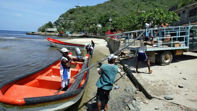 Pescadorescassino é ilegalChuao, no Aragua