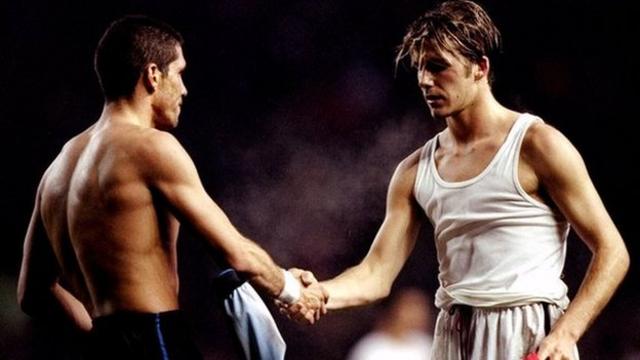 Diego Simeone y David Beckham