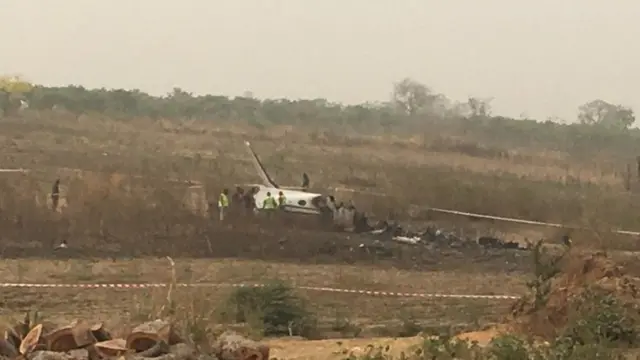 Wetin remain of di military aircraft