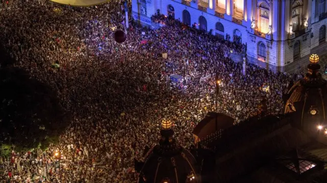 Manifestación en apoyo a la investigación del caso de Marielle Franco.