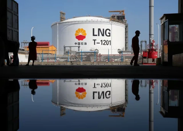 Một kho trữ khí thiên nhiên được hóa lỏng (LNG) ở tỉnh Giang Tô (Trung Quốc) vào tháng 9/2018