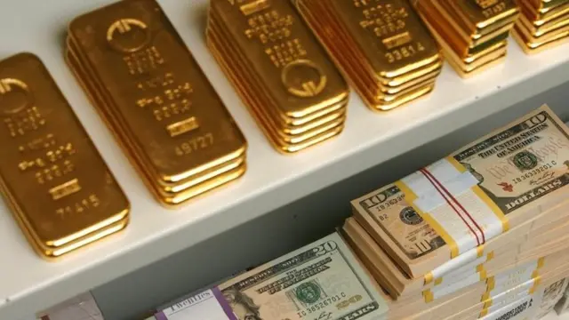 美元和黃金,資料圖片