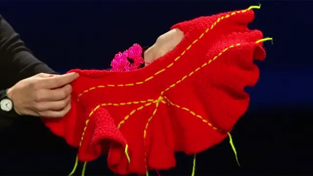 Líneas en tejido de crochet