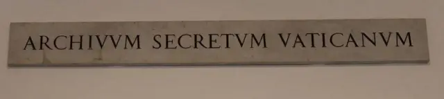 Placa do arquivo secreto do Vaticano