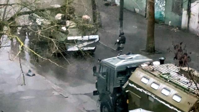 Российские танки и военная техника на улицах Херсона