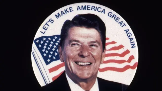 Ronald Reagan con el eslogan "Hagamos a EE.UU. grande otra vez"