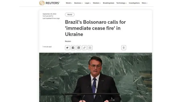 Reportagem da agência Reuters