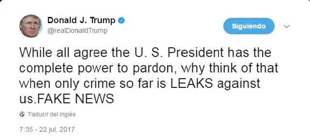 Tuit de Donald Trump