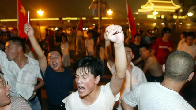 Pendukung Cina tidak menyukai kemenangan Jepang di tahun 2004.