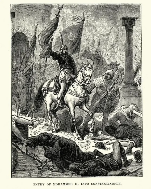 இஸ்தான்புல்லைக் கைப்பற்ற தரையிலிருந்து கடலுக்கு கப்பல்களைக் கொண்டு சென்ற ஓட்டோமான் சுல்தானகம்